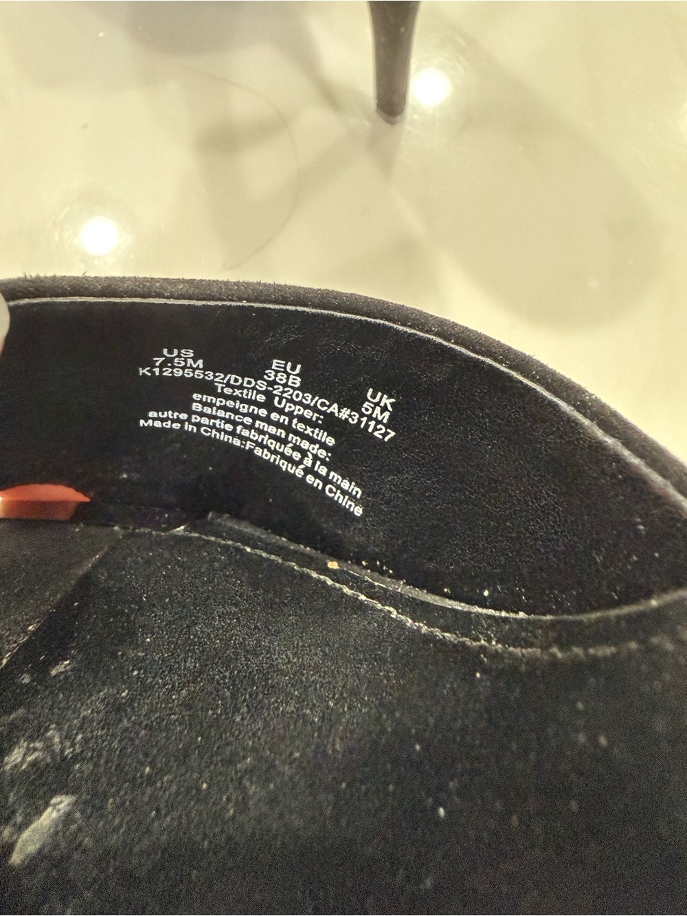 DKNY Black and Chrome Open Toe Sparkle Slip On Heels - Picture 4 of 5
